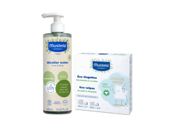 Organic micellar water & reusable eco wipes set