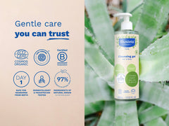 Organic cleansing gel with olive oil and aloe