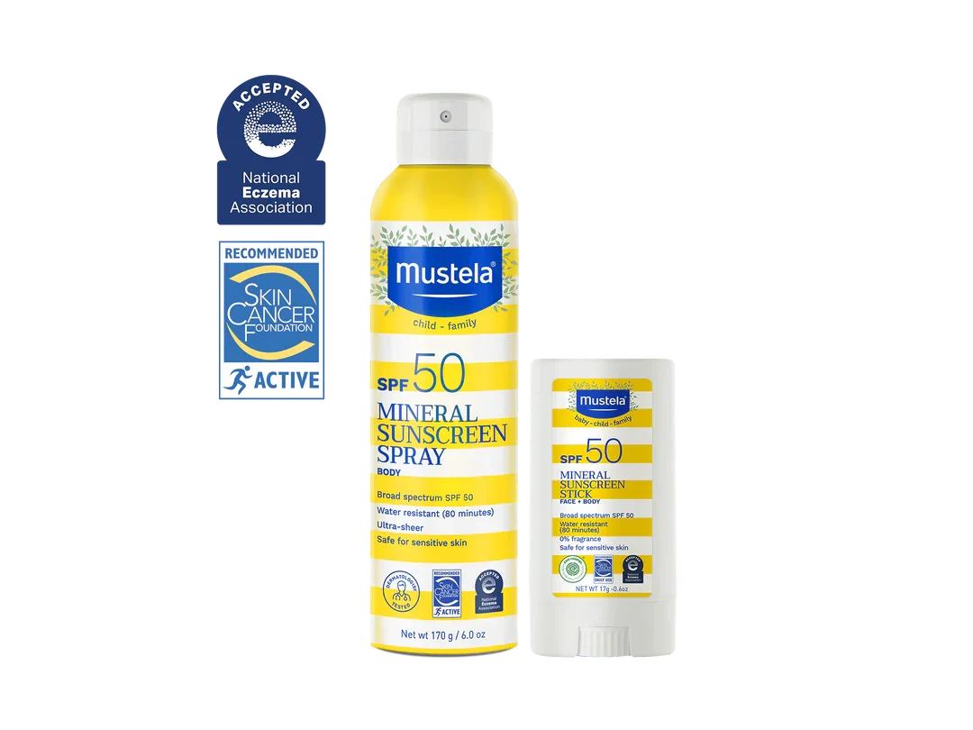 SPF 50 Mineral sunscreen spray and stick